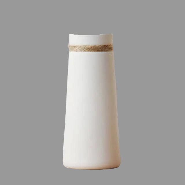 Modern White Ceramic Flower Vase | Elegant Home Decor