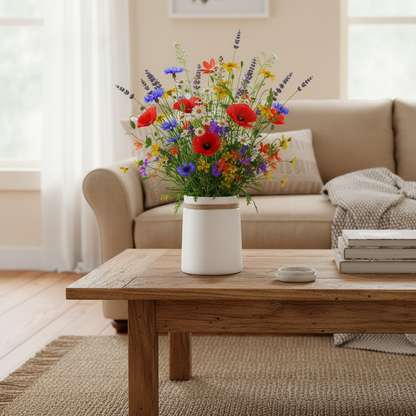 Modern White Ceramic Flower Vase | Elegant Home Decor